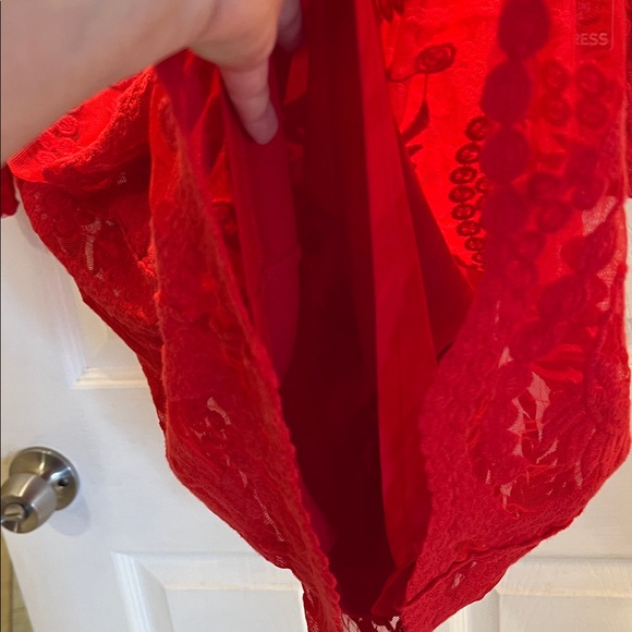 NWT Express Vibrant Red Long Sleeve Dress - Picture 6 of 11